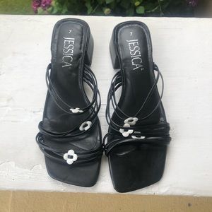90’s style sandals with cute flowers